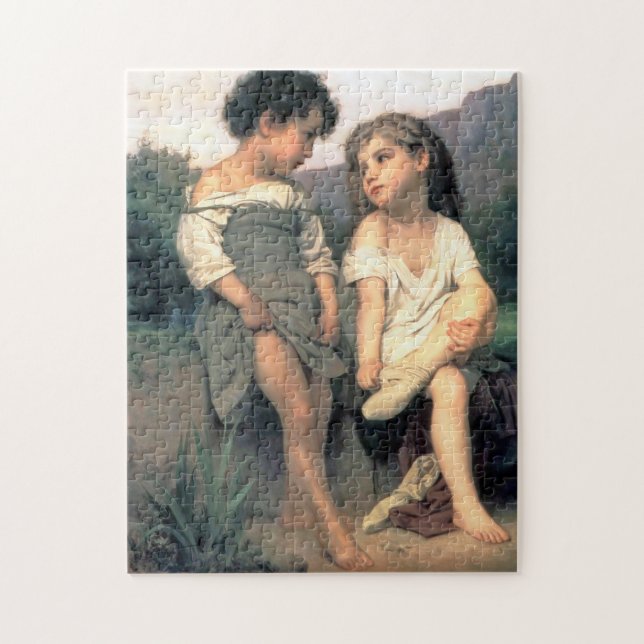 Puzzle Al borde del Brook, Bouguereau (Vertical)