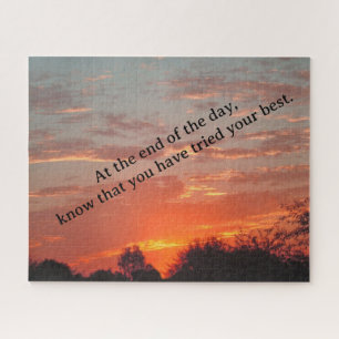 Puzzle Al final del día puesta de sol inspiracional