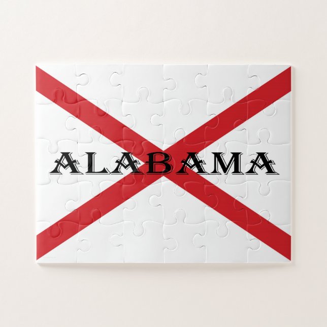 Puzzle Alabama y bandera 11x14 30pc jpcnt (Horizontal)