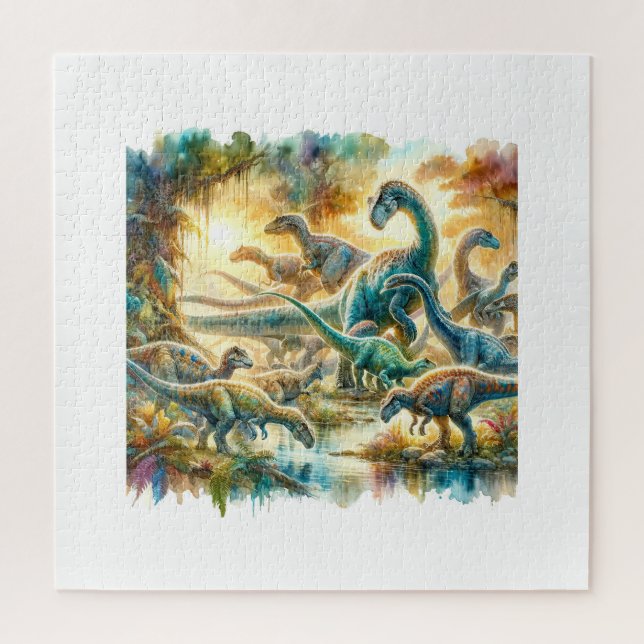 Puzzle Alamosaurus Dinosaurs 060624AREF126 - Watercolor (Vertical)