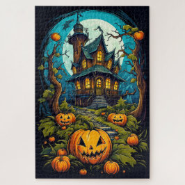 Puzzle Alarmante y feliz Halloween atormentada casa despu