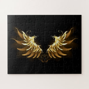 Puzzle Alas del Ángel de Oro sobre fondo negro