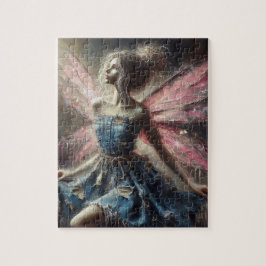 Puzzle Alas rosadas de Denim Vestidos de Papel de Hadas