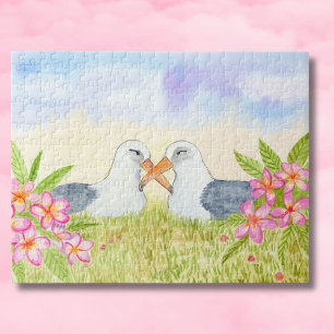 Puzzle Albatros de Laysan con Plumeria Rosa