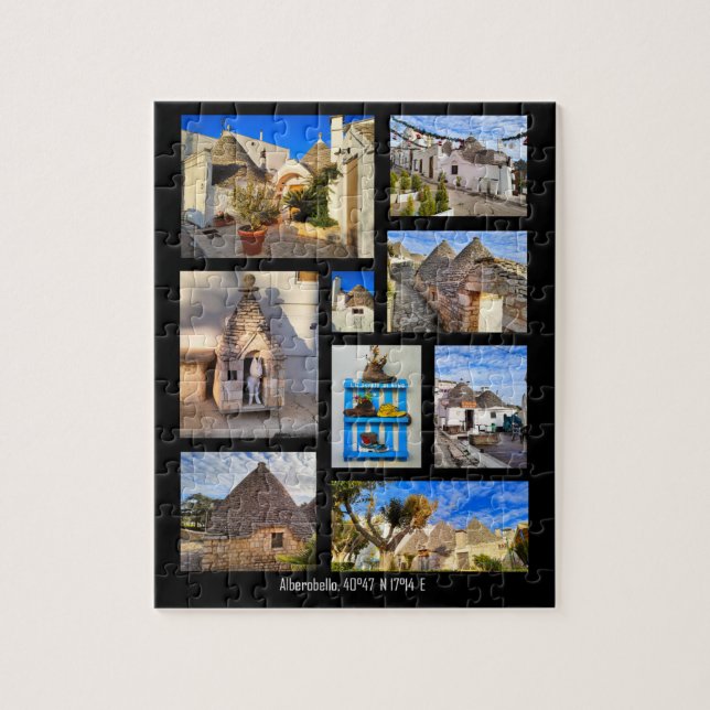 Puzzle Alberobello impresionante, collage de 110 piezas (Vertical)
