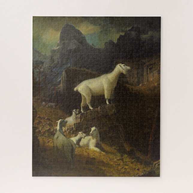 Puzzle Albert Bierstadt Rocky Mountain Goats Jigsaw Puzzl (Vertical)