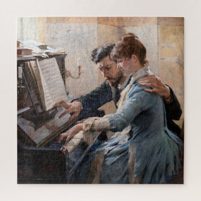 Puzzle Albert Edelfelt - Jugando el piano (Vertical)