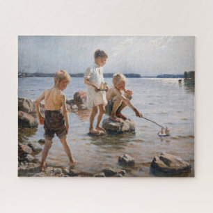 Puzzle Albert Edelfelt - Niños jugando en la costa