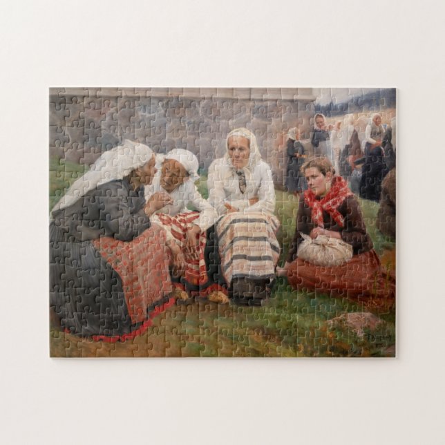 Puzzle Albert Edelfelt - Women Outside the Church (Horizontal)