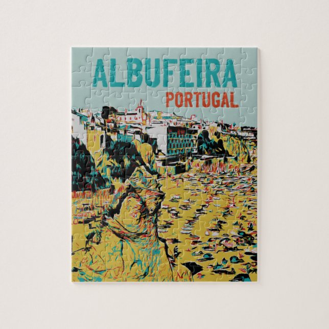 Puzzle Albufeira Algarve Portugal Viaje vintage (Vertical)