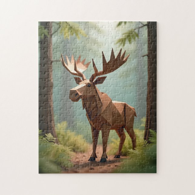 Puzzle Alce de Origami  (Vertical)