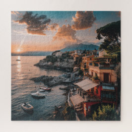 Puzzle Aldea costera al atardecer - Encanto de verano ita