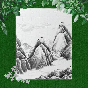 Puzzle Aldea de la montaña - Tinta