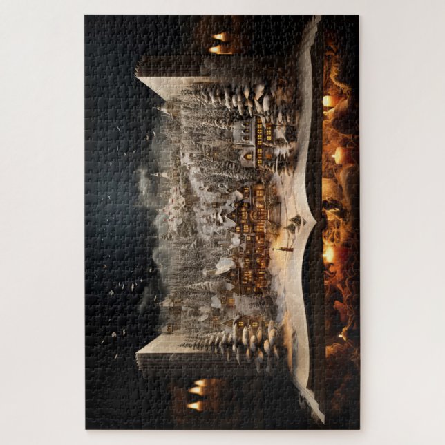 Puzzle Aldea de las montañas del libro de cuentos con vel (Vertical)