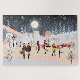 Puzzle Aldea de Navidades de vacaciones de invierno