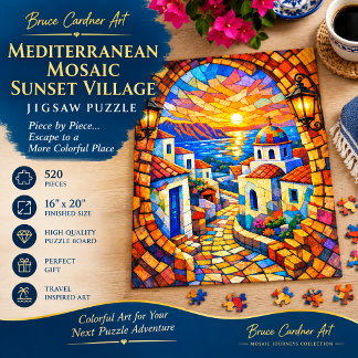 Puzzle Aldea del Atardecer Mosaico Mediterráneo