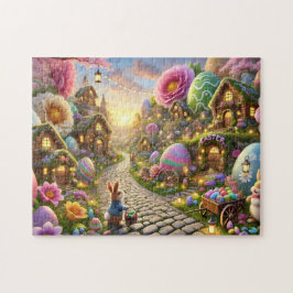 Puzzle Aldea del Conejo de Pascua Escena Caprichosa de Pr