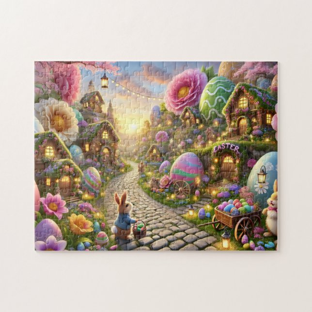 Puzzle Aldea del Conejo de Pascua Escena Caprichosa de Pr (Horizontal)