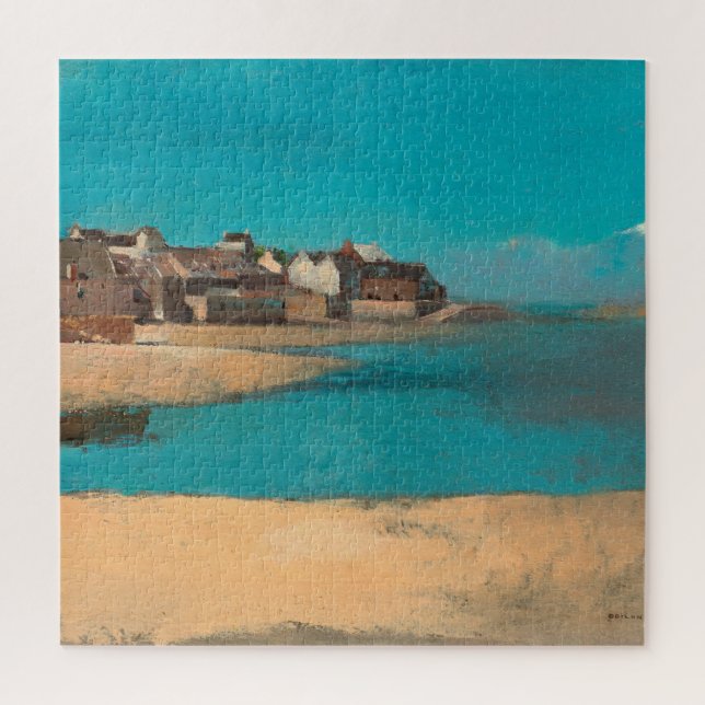 Puzzle Aldea junto al mar en Bretaña, por Odilon Redon (Vertical)