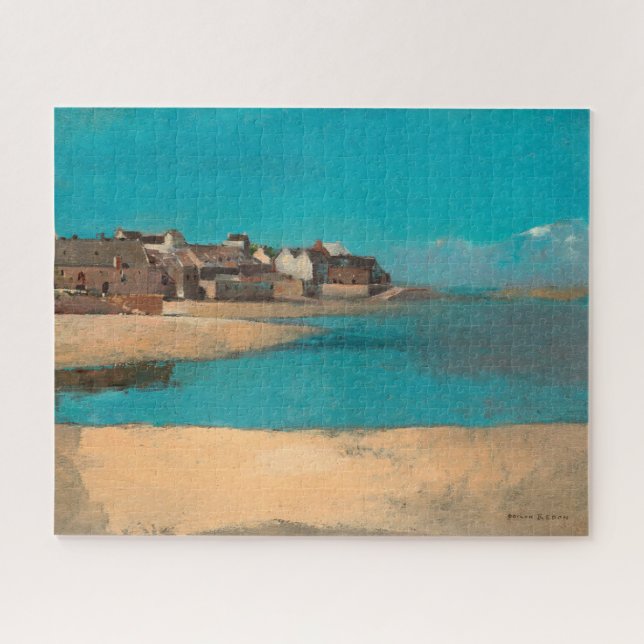 Puzzle Aldea junto al mar en Bretaña, por Odilon Redon (Horizontal)