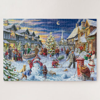 Puzzle Aldea navidad Snowfall Jigsaw