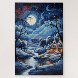 Puzzle Aldea nocturna de 20" * 30", 1014 piezas