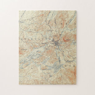 Puzzle Aldea y área del lago Saranac en Adirondacks