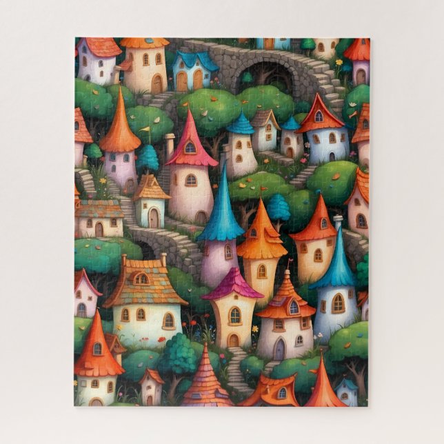 Puzzle Aldeas de Casas de Cuentos de Hadas Caprichosas (Vertical)