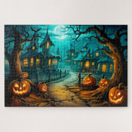 Puzzle Alegre Halloween obsesionada con la casa después d