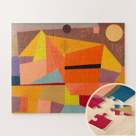 Puzzle Alegre paisaje montañoso, arte abstracto de Paul K
