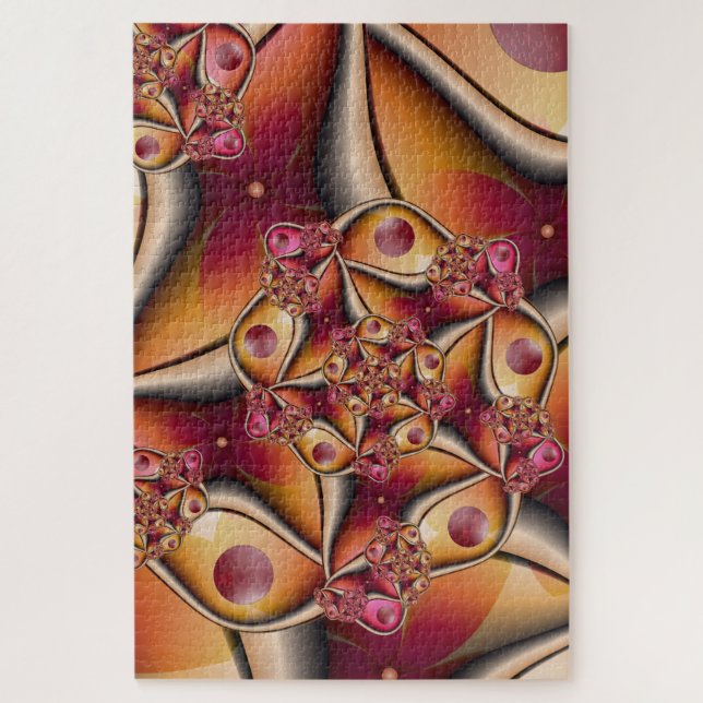 Puzzle Alegría colorida Resumen Naranja rojo Fantasía fra (Vertical)