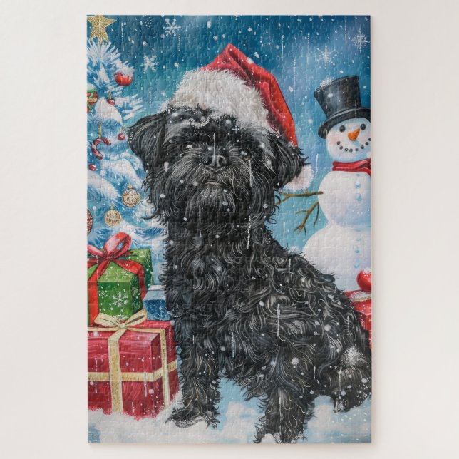 Puzzle Alegría de los Navidades Affenpinscher Winter Wond (Vertical)