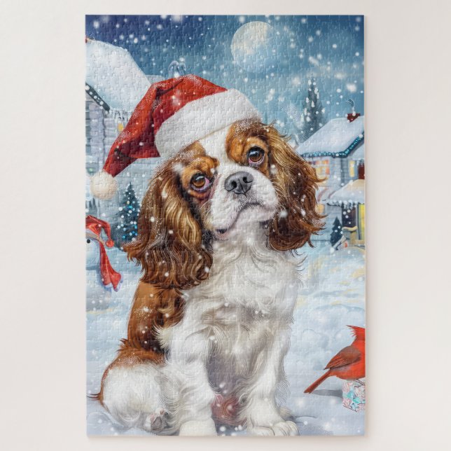 Puzzle Alegría de los Navidades Cavalier King Winter Wond (Vertical)