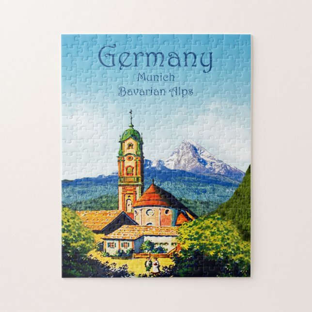 Puzzle Alemania Alpes bávaros de Munich Viajes Rompecabez (Vertical)