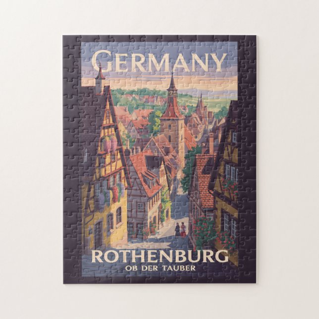 Puzzle Alemania Arte de Ilustracion Rothenburg ob der Tau (Vertical)