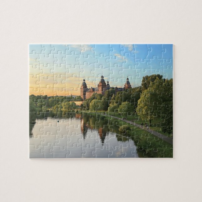 Puzzle Alemania, Aschaffenburg, Schloss (castillo) (Horizontal)