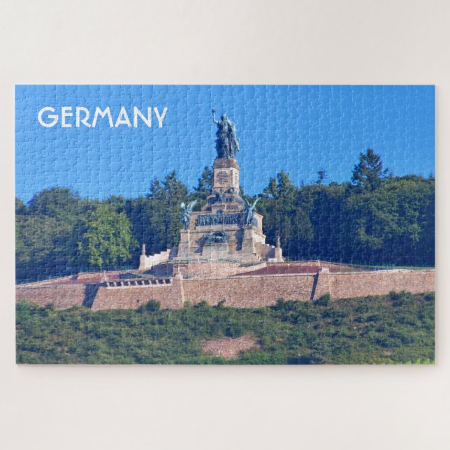 Puzzle Alemania: Estatua de Germania, Rudesheim   (Horizontal)