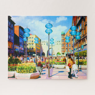 Puzzle Alemania Vintage Puerta de la Ciudad de Múnich Kar