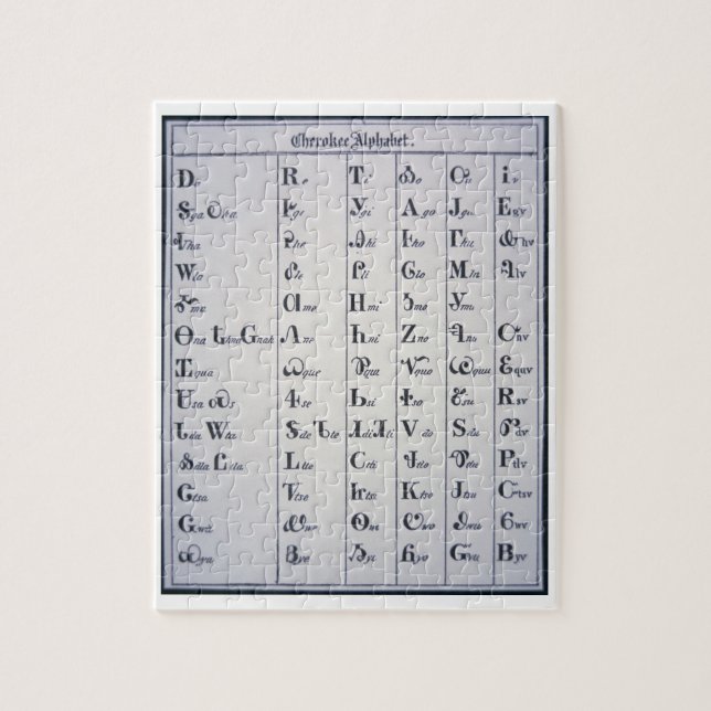 Puzzle Alfabeto cherokee, desarrollado en 1821 (Vertical)