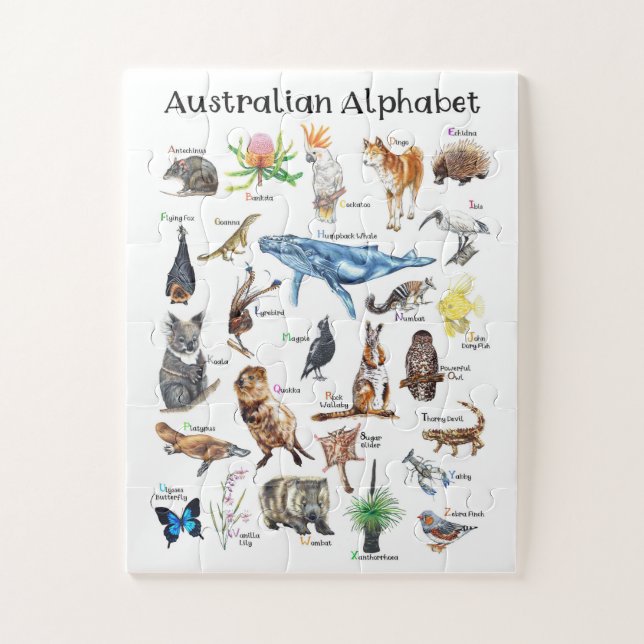 Puzzle Alfabeto de animales de Australia  (Vertical)