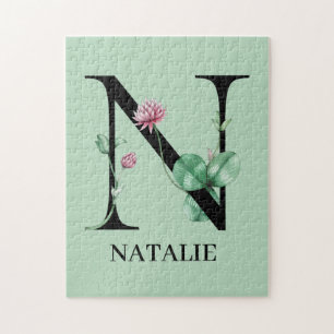 Puzzle Alfabeto floral personalizado Monograma N