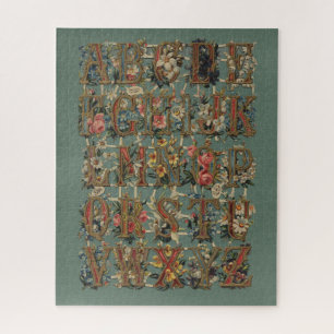 Puzzle Alfabeto Floral Vintage