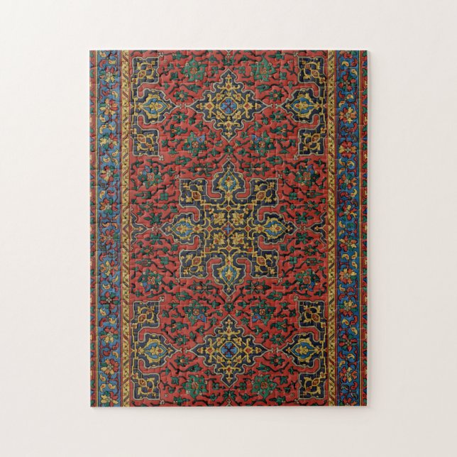 Puzzle Alfombra Persa Clásica Rojo Azul (Vertical)
