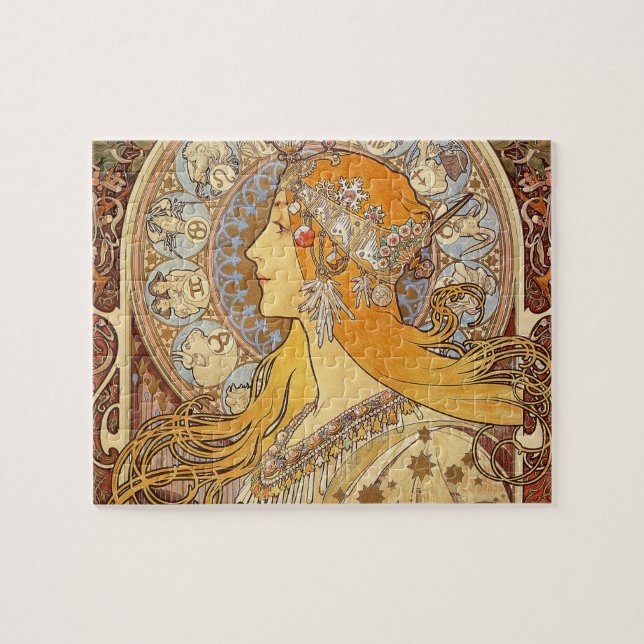 Puzzle Alfonse Mucha Zodiac Art Nouveau Mujer (Horizontal)