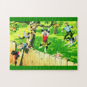 Puzzle Alfred Mainzer gata trepando un manzano