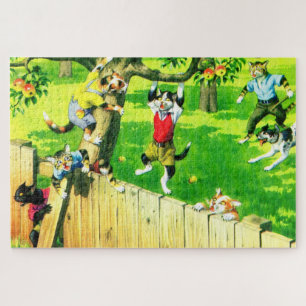 Puzzle Alfred Mainzer gata trepando un manzano