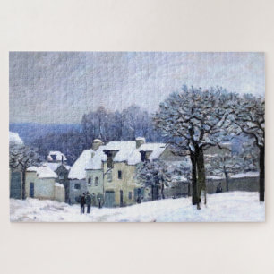 Puzzle Alfred Sisley Place du Chenil en Marly, nieve