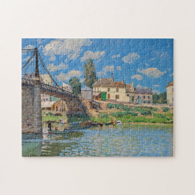 Puzzle Alfred Sisley - Puente en Villeneuve-la-Garenne (Horizontal)