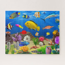 Puzzle Algas de peces del mar coral Subacuático Vida mari