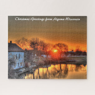 Puzzle Algoma Wisconsin. Saludos de Navidad